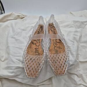 Sam Edelman Michaela Jelly Mary Jane Flats Clear White Women's size 10